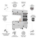 Ver imagem 3 de Armário de Cozinha Cp02 com Pia 100cm Pérola Z34 Branco - Mpozenato
