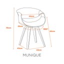 Ver imagem 2 de Cadeira Moderna Estofada Giratória Munique Fratini