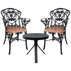 Kit 2 Poltrona Malbec Recepção Jardim Varanda + Mesinha de Centro Nossa Kasa Móveis