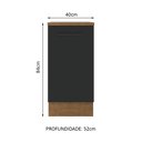 Ver imagem 2 de Balcão Madesa Agata 40 cm 1 Porta Rustic/Preto Cor:Rustic/Preto