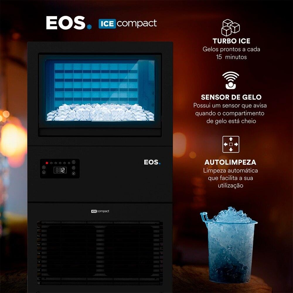 Máquina de Gelo Eos 45kg Ice Compact Preto Emg45 220v - 6