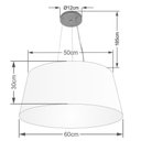 Ver imagem 2 de Lustre Pendente Cone Vivare Md-4063 Cúpula em Tecido 30/60x50cm - Bivolt Rustico-cinza 127/220v