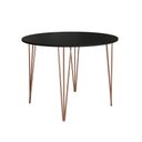 Ver imagem 6 de Mesa com 4 Cadeiras Katrina Cobre Elen Hairpin 110cm Jantar Preta Base Cobre - Cor: Preto