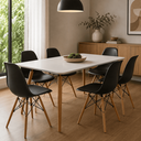 Ver imagem 1 de Kit 6 Cadeiras Eames Charles Eiffel para Sala de Jantar Moderna - Preta