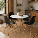Ver imagem 3 de Kit 6 Cadeiras Eames Charles Eiffel para Sala de Jantar Moderna - Preta