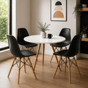 Ver imagem 4 de Kit 6 Cadeiras Eames Charles Eiffel para Sala de Jantar Moderna - Preta