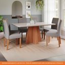 Ver imagem 7 de Sala de Jantar 160x90cm Tampo Mdf/vidro 6 Cadeira Cimol Maitê Cimol Cinamomo/off/mad/linho Grafite