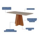 Ver imagem 6 de Sala de Jantar 160x90cm Tampo Mdf/vidro 6 Cadeira Cimol Maitê Cimol Cinamomo/off/mad/linho Grafite