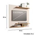 Ver imagem 4 de Painel Osiris Compacto com 3 Prateleiras Moderno Tvs até 32":branco