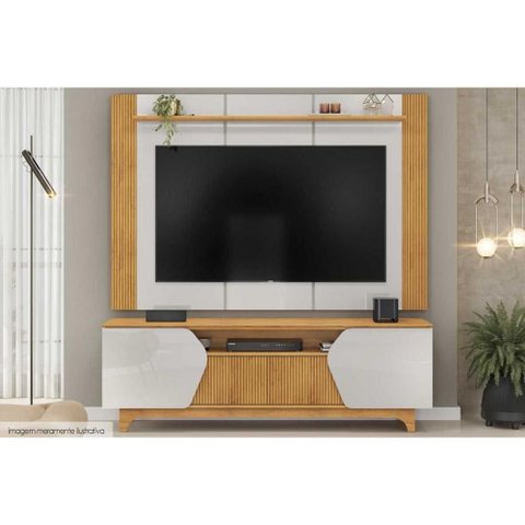 Home P/ Tv até 75 Pol Helo C/ 4 Portas Bali/cedro - Dj Móveis