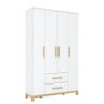 Jogo de Quarto Infantil Alegria com Guarda Roupa e Cômoda Branco Fosco - Móveis Henn - 3