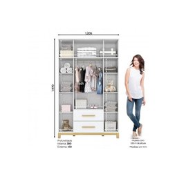 Jogo de Quarto Infantil Alegria com Guarda Roupa e Cômoda Branco Fosco - Móveis Henn - 4