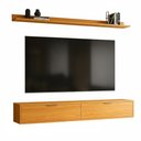 Ver imagem 1 de Rack Tv 65 Pol. Suspenso 160cm 2 Portas Lila Cinamomo Z49 - Mpozenato