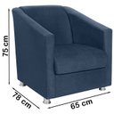 Ver imagem 2 de Poltrona Decorativa Bia Suede Azul Marinho MPassos