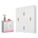 Ver imagem 1 de Conjunto Quarto Guarda Roupa e Comoda Terni Branco
