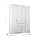 Ver imagem 4 de Conjunto Quarto Guarda Roupa e Comoda Terni Branco
