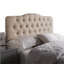 Ver imagem 1 de Cabeceira Painel Casal Curvo Estofada Capitone 140 cm Suede Bege