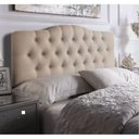Ver imagem 2 de Cabeceira Painel Casal Curvo Estofada Capitone 140 cm Suede Bege