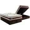 Conjunto Box Baú King: Colchão Molas Paropas Resiste Double Face Ag D45 + Base Crc Suede Brown ( - 1