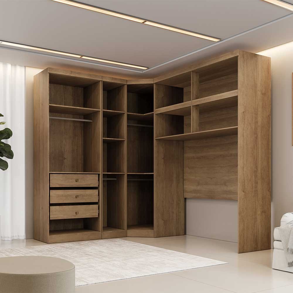 Guarda Roupa Modulado Casal Safira 010 em Mdf com 8 Portas e 3 Gavetas ...