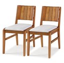 Ver imagem 2 de Conjunto Salvador Mesa Jantar 90cm Tampo Madeira + 2 Cadeiras Assento Estofado - 60514