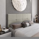 Ver imagem 1 de Cabeceira Estofada Bruna Para Cama Queen Size Casal 1,60m Bege