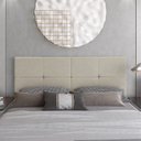 Ver imagem 4 de Cabeceira Estofada Bruna Para Cama Queen Size Casal 1,60m Bege