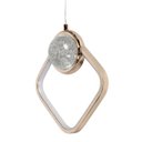 Ver imagem 2 de Luminária de Teto Pendente Losango de Cristal Dourado Led Integrado 3w 3000k