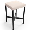 Ver imagem 3 de Kit 06 Banquetas Baixa Bar Cozinha Sala de Jantar Preto Stella L02 Suede Bege - Lyam Decor