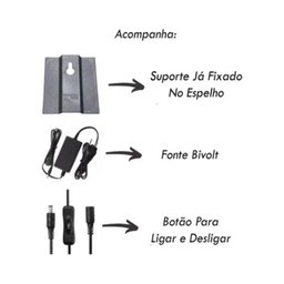 Espelho Quadrado Com Iluminação De Led - 70Cm X 70Cm - 2