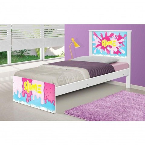 Cama Solteiro com Cabeceira Slime Menina
