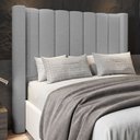 Ver imagem 2 de Cabeceira Casal Queen Cama Box 160cm Claire I02 Linho Cinza - Mpozenato