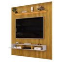 Ver imagem 2 de Painel Trento para TV com Bancada 223 Ripado Cedro Bali com LED -DJ Móveis