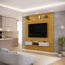 Ver imagem 4 de Painel Trento para TV com Bancada 223 Ripado Cedro Bali com LED -DJ Móveis