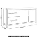 Ver imagem 4 de Buffet Aparador 165cm 2 Portas Madeira Maciça Floris Castanho F07 - Mpozenato