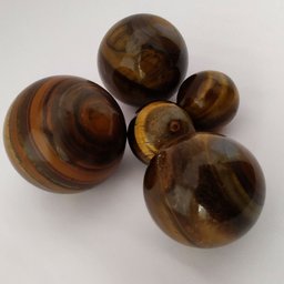 BOLA - QUARTZO OLHO DE TIGRE - ( PREÇO REFERENTE A UMA BOLA. MEDIDA : 5cm x 5cm PESO : 173 gramas )  - 3