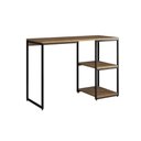 Ver imagem 2 de Mesa Escritório Berlim Industrial com Prateleira Ferro Preto Tampo 110x46 Freijó