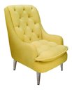 Ver imagem 1 de Poltrona Decorativa Lille Pés Cromados Suede Amarelo Dominic Decor