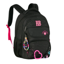 Ver imagem 1 de Mochila de Costas Heart Beats Preta 17,5 Rb27015