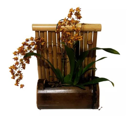 Floreira de Bambu: Painel de Parede Elegante 33cm/13cm/27cm Nc Caieiras - 2