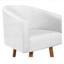 Ver imagem 6 de Poltrona Decorativa Sala de Estar Recepção Luiza Pés Palito Suede Branco - Amarena Móveis