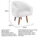Ver imagem 4 de Poltrona Decorativa Sala de Estar Recepção Luiza Pés Palito Suede Branco - Amarena Móveis