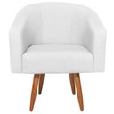 Ver imagem 3 de Poltrona Decorativa Sala de Estar Recepção Luiza Pés Palito Suede Branco - Amarena Móveis