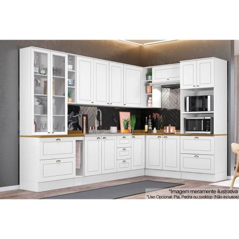 Cozinha Modulada Henn Americana 13 Peças (4aéreos+4balcões+2paneleiros+3complementos) C5p59