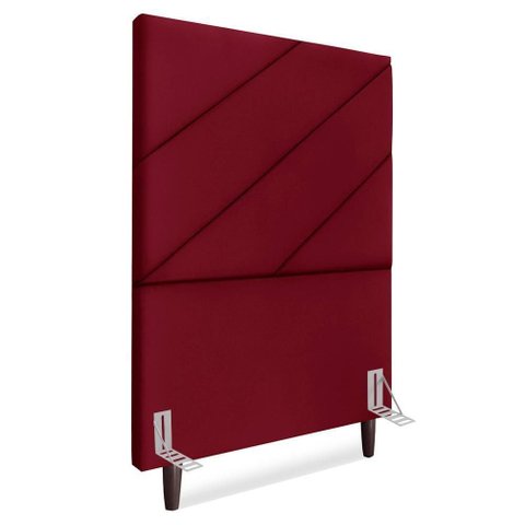 Cabeceira Solteiro 100 Cm com Frame Cristal Suede Vinho Artte Vinho