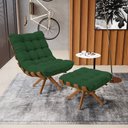Ver imagem 2 de Puff Giratório Costela Veludo Verde Base Madeira MA25 - D’Rossi