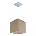 Ver imagem 4 de Lustre Pendente Quadrado Md-4224 Cúpula em Tecido 16/16x16cm Algodão Crú - Bivolt