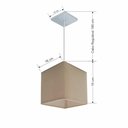 Ver imagem 3 de Lustre Pendente Quadrado Md-4224 Cúpula em Tecido 16/16x16cm Algodão Crú - Bivolt