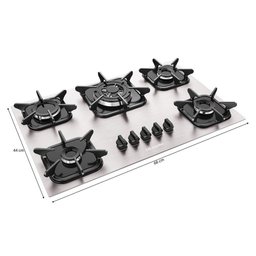 Cooktop Mueller 5 Bocas de Alumínio com Queimador Tripla Chama MCG5BK - 6