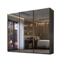 Ver imagem 2 de Guarda Roupa Casal 274cm 3 Portas Reflecta com Led 100% Mdf Cor:grafitto